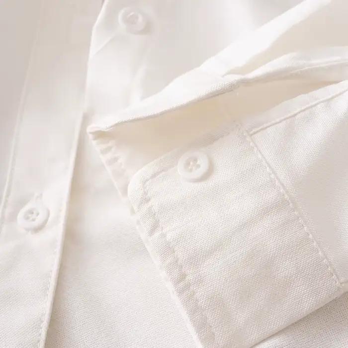 Chemises en coton d'automne pour femmes, basiques, col polo, rayure, manches longues, chemisier doux