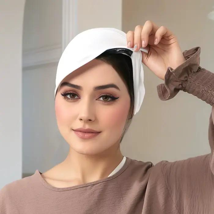 Haute qualité coton Modal Hijabs anti-dérapant élastique cravate dos casquettes intérieures foulard 