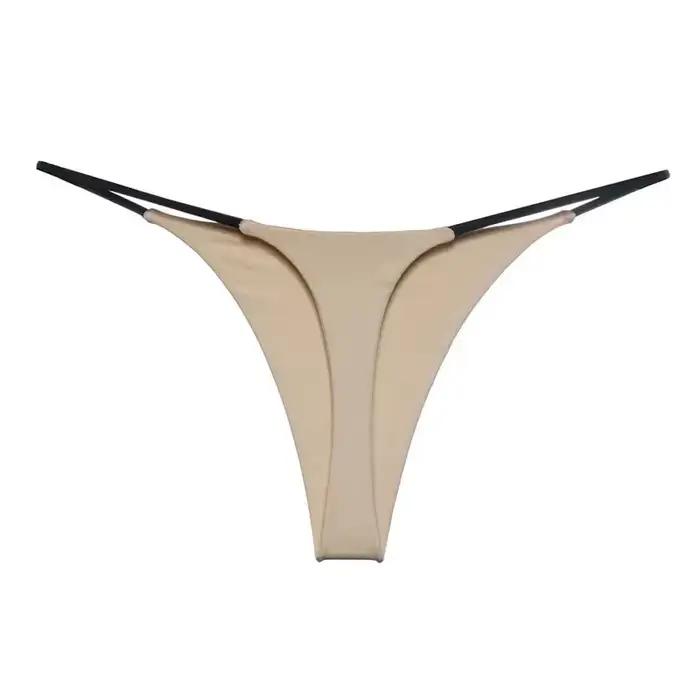 Femmes Sexy taille basse sous-vêtements en string couleur Pure respirant sans couture String mince dentelle String culottes slips Lingerie intime