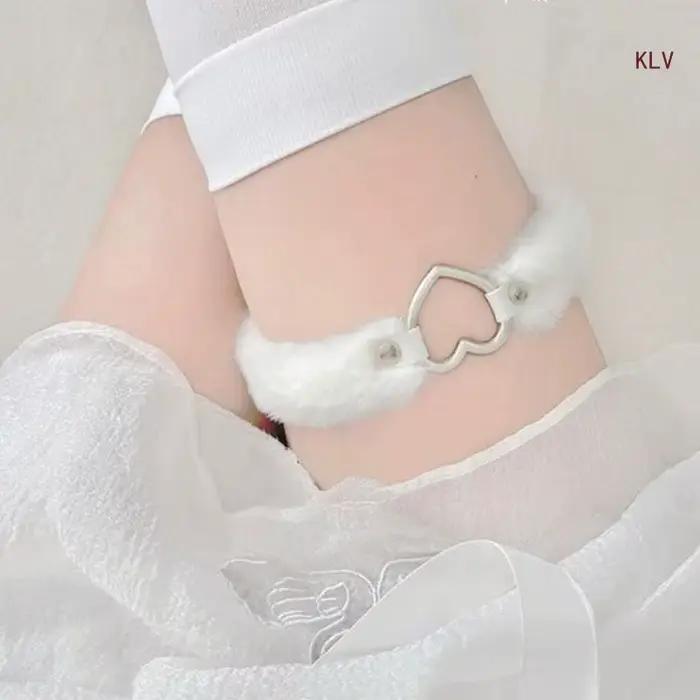 Porte-jarretelles en peluche pour femmes, harnais cuisse, sangle jarretelles pour fête Cosplay, boîte nuit, accessoire