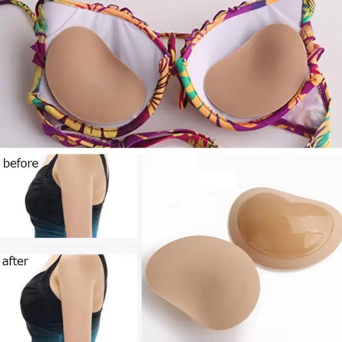 1 Paire de Soutiens-Gorge Adhésifs Push-Up avec Éponges Épaisses, Coussinets Améliorateurs de Poitrine en Silicone Amovibles, Soutien-Gorge Invisible pour Maillot de Bain