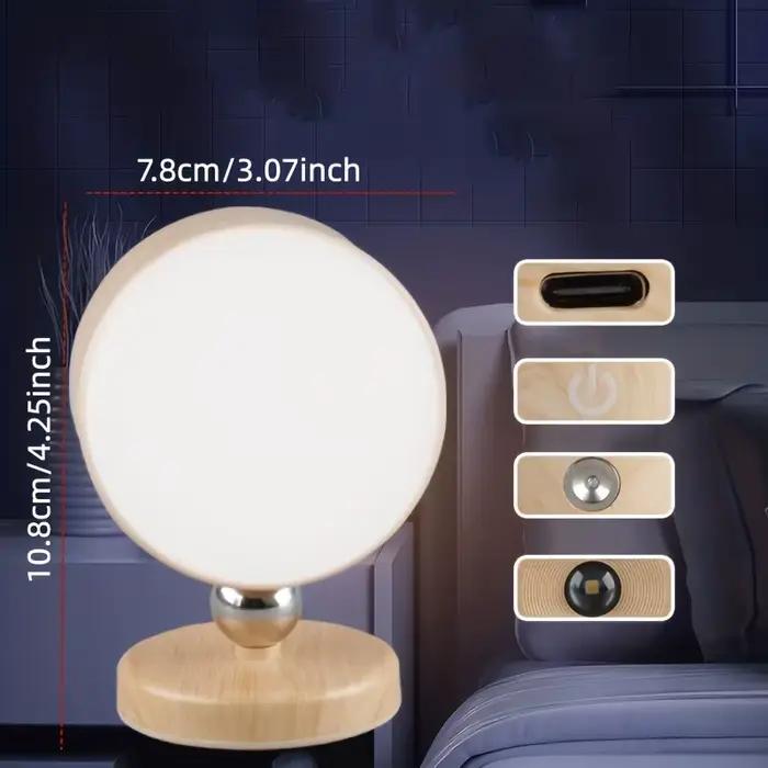 Veilleuse magnétique sans fil à 3 températures de couleur et luminosité réglable, éclairage mural 360° °   Lampes murales LED rotatives pour chambre à coucher
