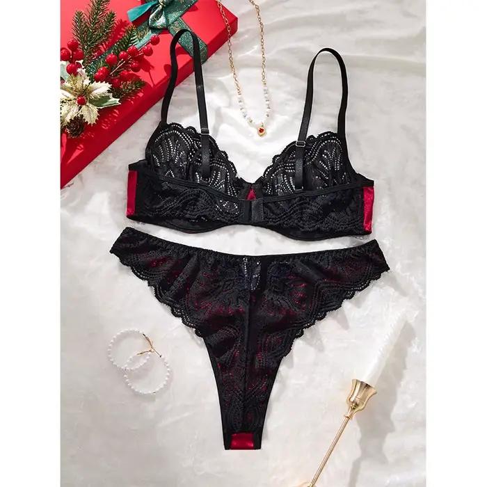 Sexy valentýnský set černé krajky