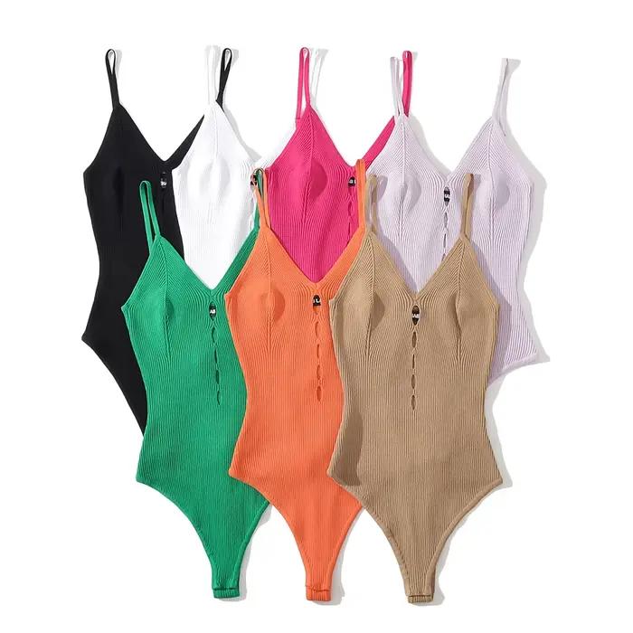 Body tricoté sexy pour femmes, combinaison moulante, noir, découpe, crochet, dos nu, été, 2023