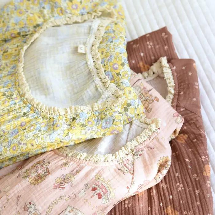 Chemise de nuit de saison douce à manches longues pour femmes, chemise de nuit en coton, vêtements de maison, grande taille, design fin, petit et frais