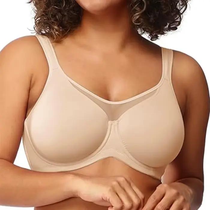 Soutien-gorge femme grande taille sans couture, confortable, surface lisse, bretelles ajustables, effet push-up, sans rembourrage, respirant, anti-humidité