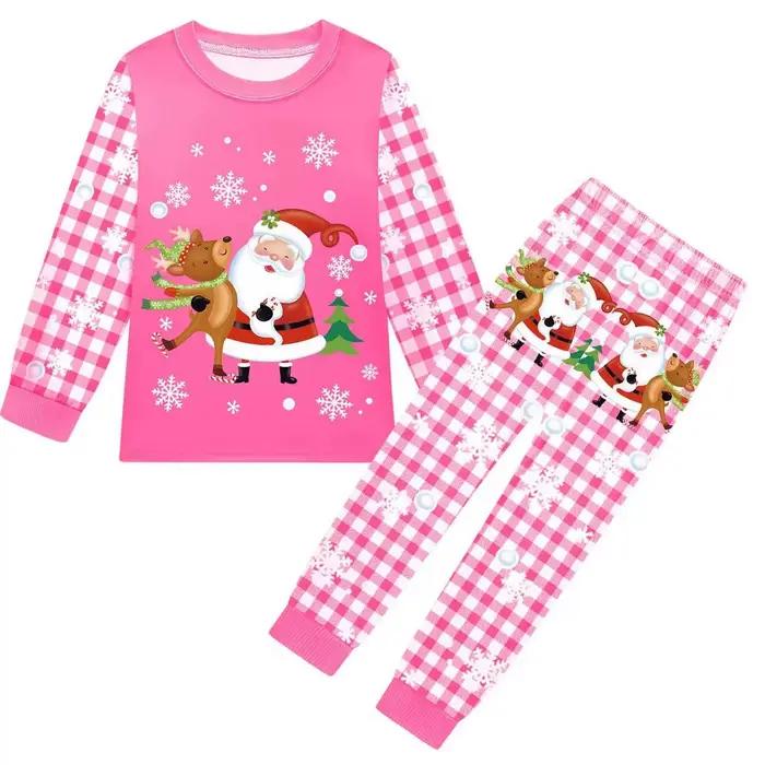 Vánoční pyžamo s potiskem Santa Claus a sobů