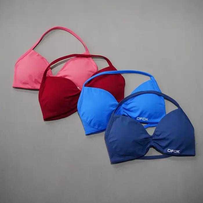 DFDK 26 Nouveau soutien-gorge de sport dos croisé pour femme, maintien fort, effet push-up, respirant, pour yoga, gym, course et entraînement
