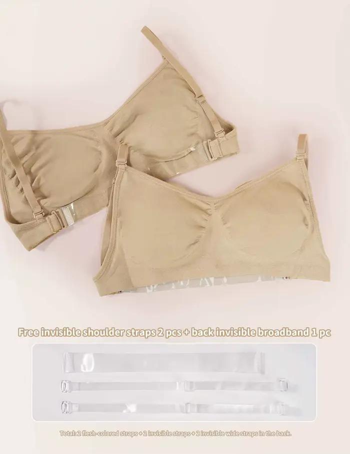Soutien-gorge de danse nu pour femmes, sans couture, Invisible, dos transparent, sangle transparente, avec bretelles réglables, sous-vêtements de Sport