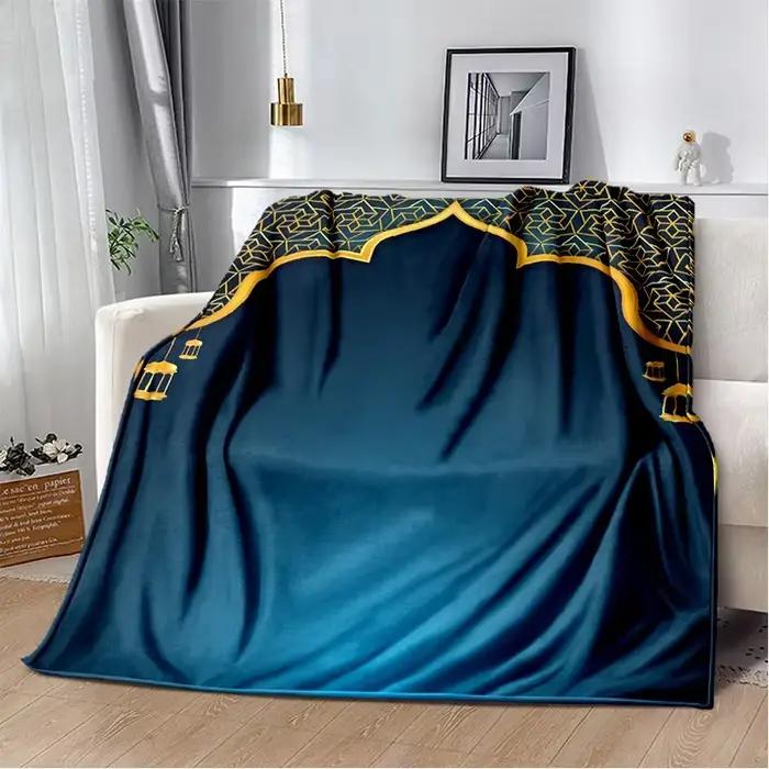 Couverture de calligraphie de prière musulmane islamique, couverture de jet douce pour la maison, la chambre à coucher, le lit, le canapé, le pique-nique, le voyage, l'aide de bureau, la couverture d'