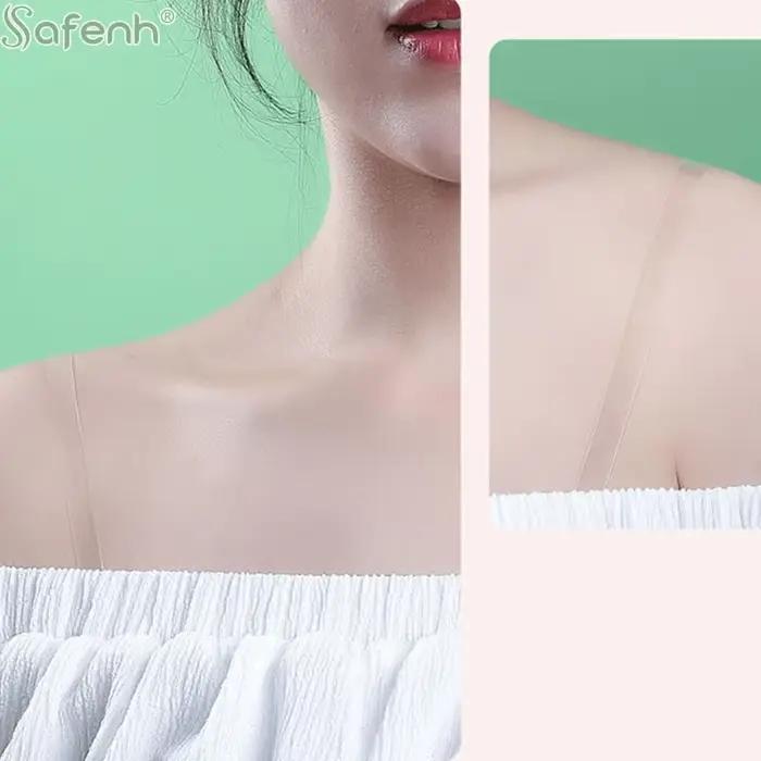 1 paire de sangles de soutien-gorge transparentes et durables en TPU, invisibles, détachables, réglables, antidérapantes, sans couture, sous-vêtements