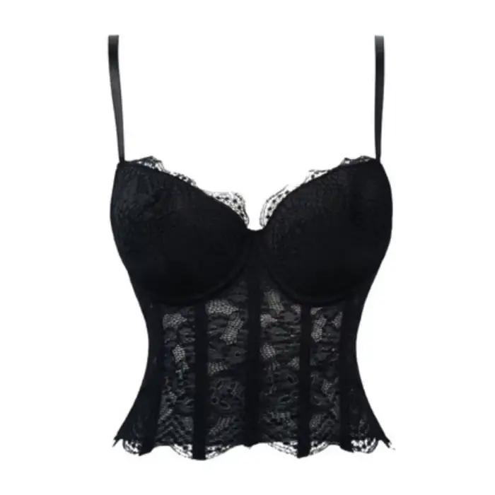 Débardeur Chic et Doux en Dentelle, Crop Top Basique Ajusté, Corset Bustier Sexy, Tops Vintage pour Femme, Tendance Été
