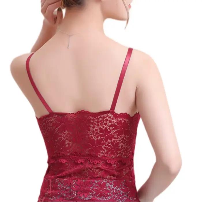 Soutien-gorge en dentelle pour femme, bralette florale sexy, lingerie sans armatures, bretelles réglables, camisole avec coussinets amovibles