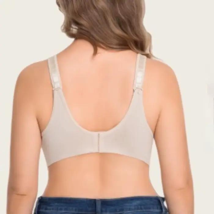 80EF-100CDEF Soutien-gorge sans coutures à armatures, bonnet complet, bretelles larges, effet lissant latéral, légèrement rembourré, confortable, minimaliste pour femme