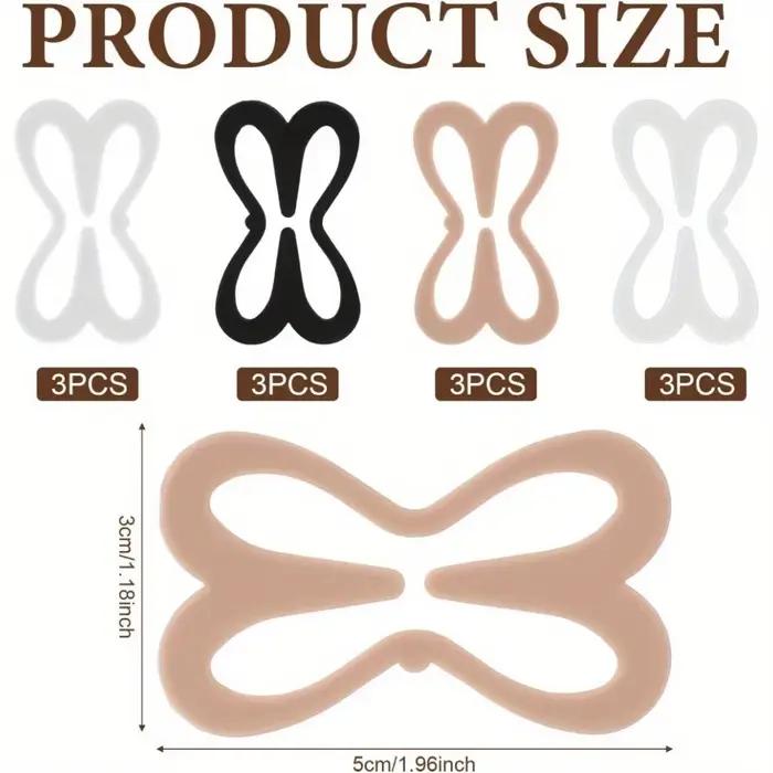 Supports de sangle de soutien-gorge antidérapants 12 pièces pour soutiens-gorge de course – Ajustable, ajustement sécurisé, noir, beige, blanc, transparent – Vêtements décontractés.