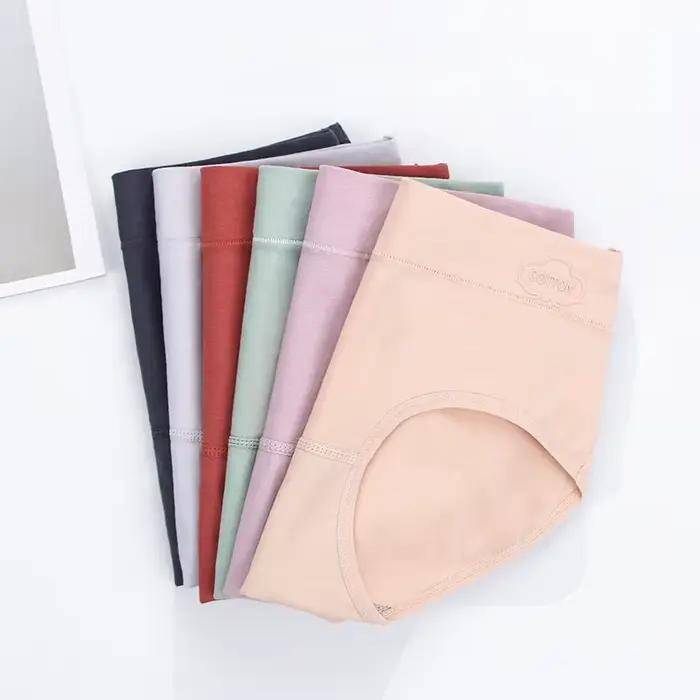Lot de 4 culottes en coton pour femmes, sous-vêtements antibactériens, slips respirants, lingerie Sexy pour filles