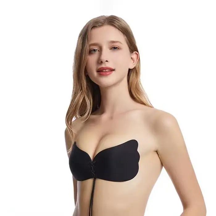 Soutien-gorge invisible en silicone, collant, sans bretelles, push-up, à coller
