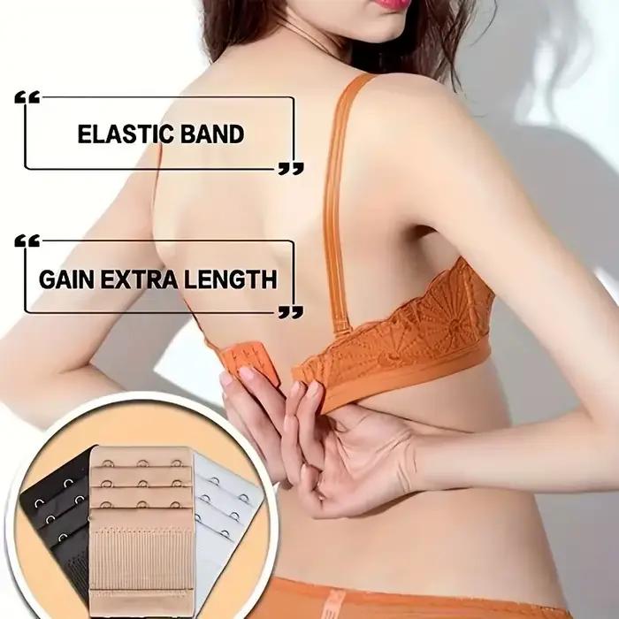 4 pièces extensions de soutien-gorge 2 crochets/3 crochets/4 crochets rallonge de sangle de soutien-gorge élastique sangle d'extension de soutien-gorge pour les femmes grande taille doux et confortabl