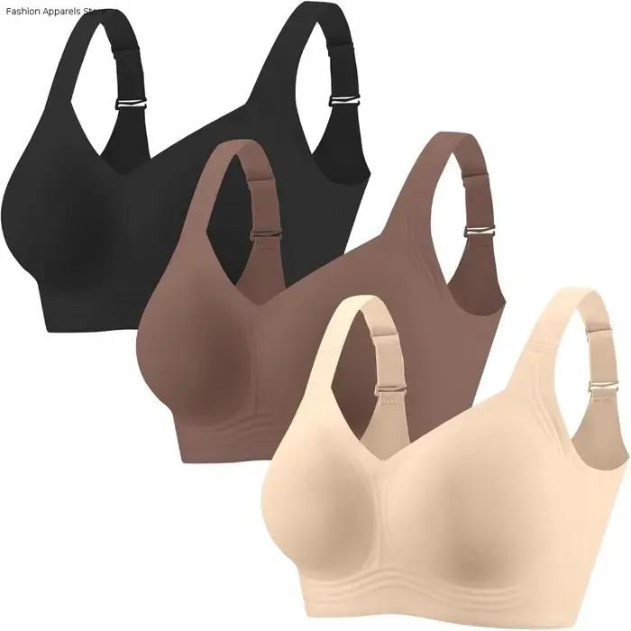 Soutien-gorge sans fil ajustable push-up anti-affaissement pour femme, style débardeur, grande taille, sans couture, pour le yoga