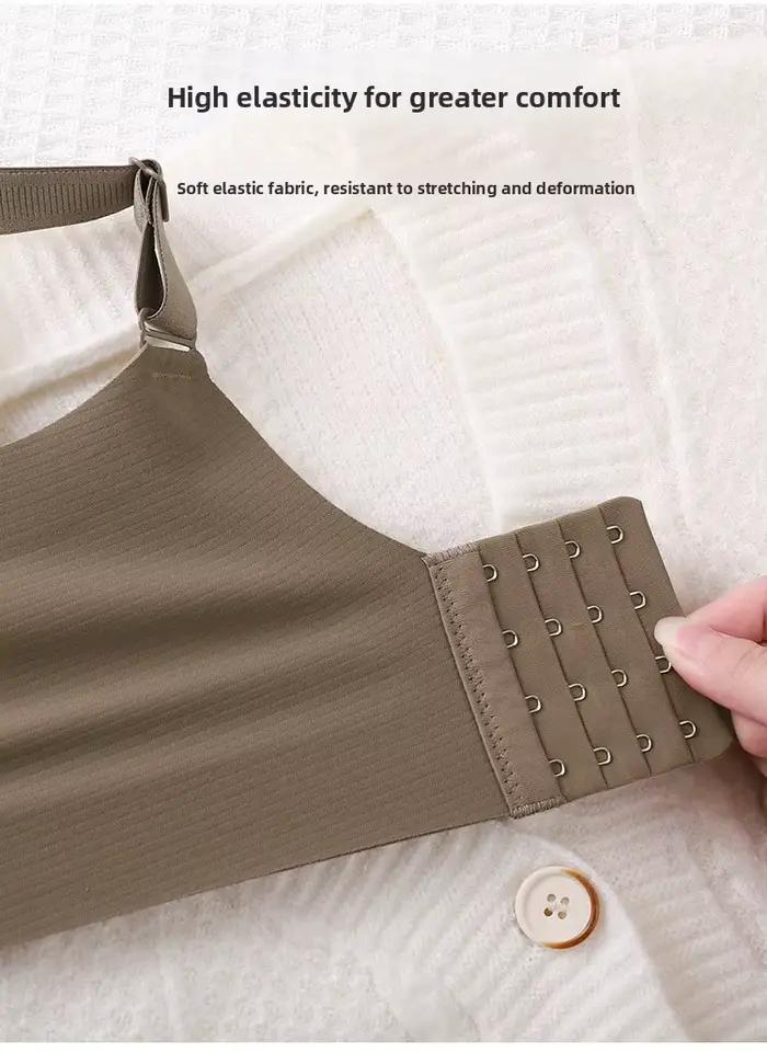 Soutien-gorge sans fil sans couture pour femme grande taille, effet push-up, avec maintien dorsal, réduction des bourrelets latéraux, fermeture dorsale, lingerie 2XL