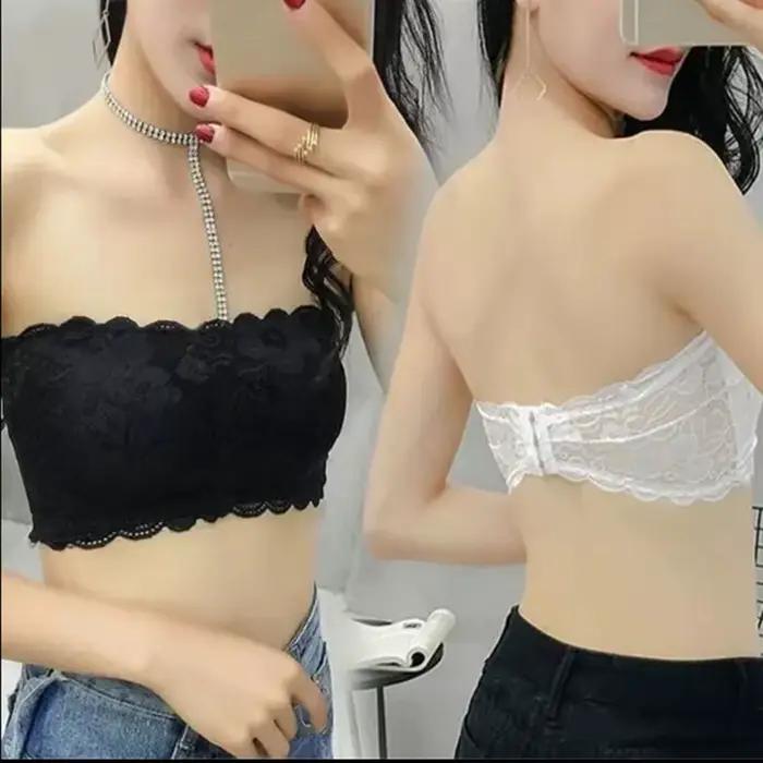 Léon's day-Soutien-gorge élastique sans bretelles pour femme, sexy, bustier tubulaire en dentelle, sous-vêtements rembourrés sans couture, vente en gros