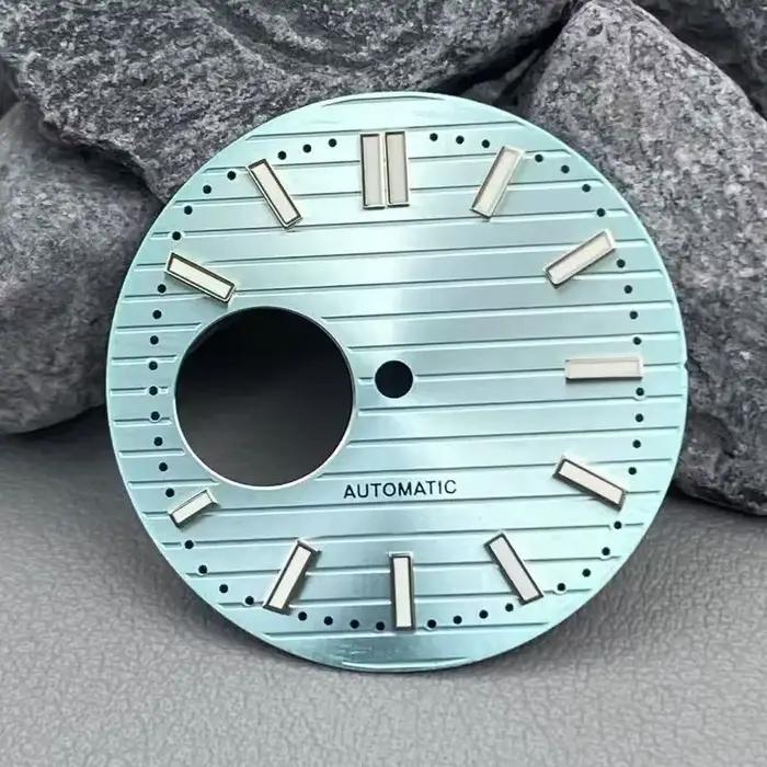 Cadran NH38 de haute qualité de 30.5mm, pour montre de style Nautilus, cadran vert lumineux, adapté aux accessoires de mouvement NH38