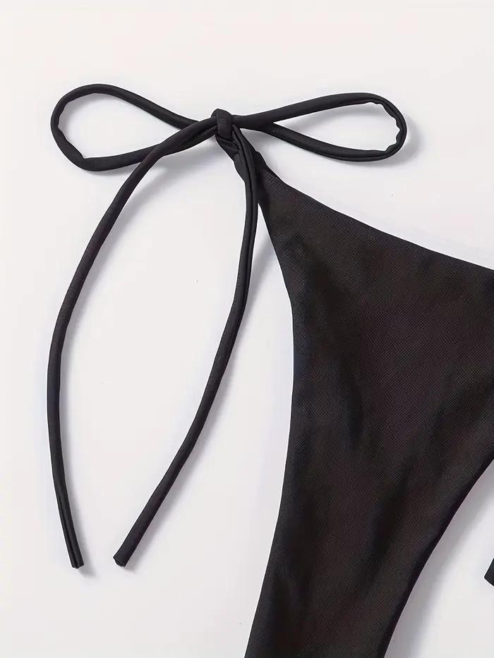 Nouveau bikini string uni de style européen et américain, sexy, avec une ambiance de fille sexy pour femmes