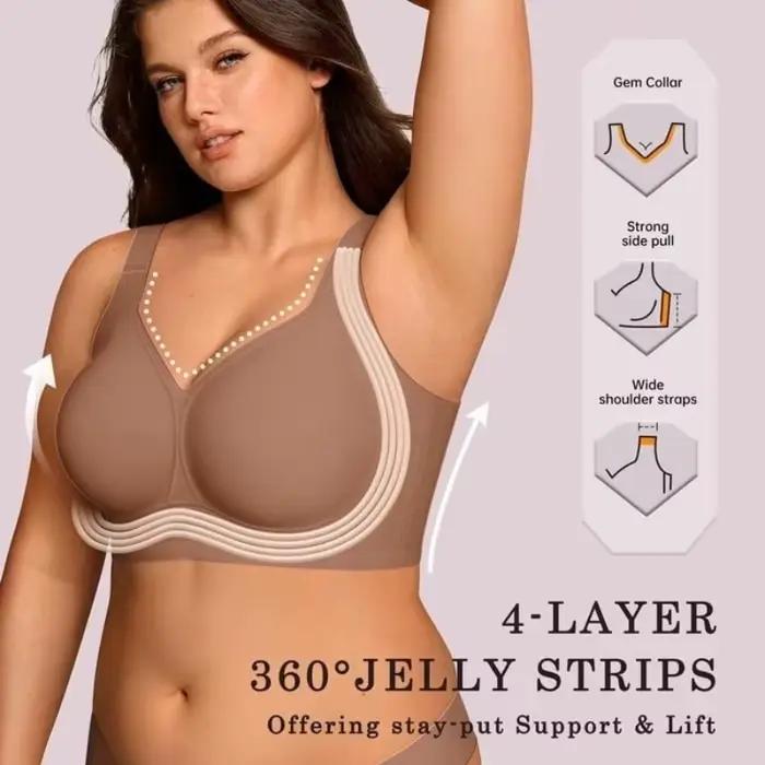 Soutien-gorge Push Up lisse et col en V pour femmes, sans couture, amovible, rembourré, doux, confortable, sans fil, Anti-affaissement