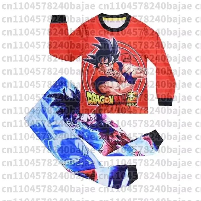 Ensemble pyjama Dragon Ball Goku pour enfant, vêtements de nuit doux, vêtements de maison amples, pantalon à manches longues, costume de printemps et d'automne, cadeaux