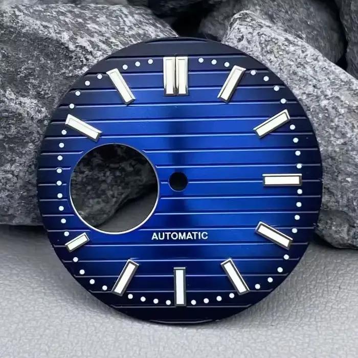 Cadran NH38 de haute qualité de 30.5mm, pour montre de style Nautilus, cadran vert lumineux, adapté aux accessoires de mouvement NH38