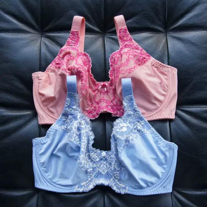 Soutien-gorge minimiseur à armatures non rembourré pour femme, lingerie florale en dentelle, couverture complète, grande taille, 34, 36, 38, 40, 42, 44, C, D, E, F