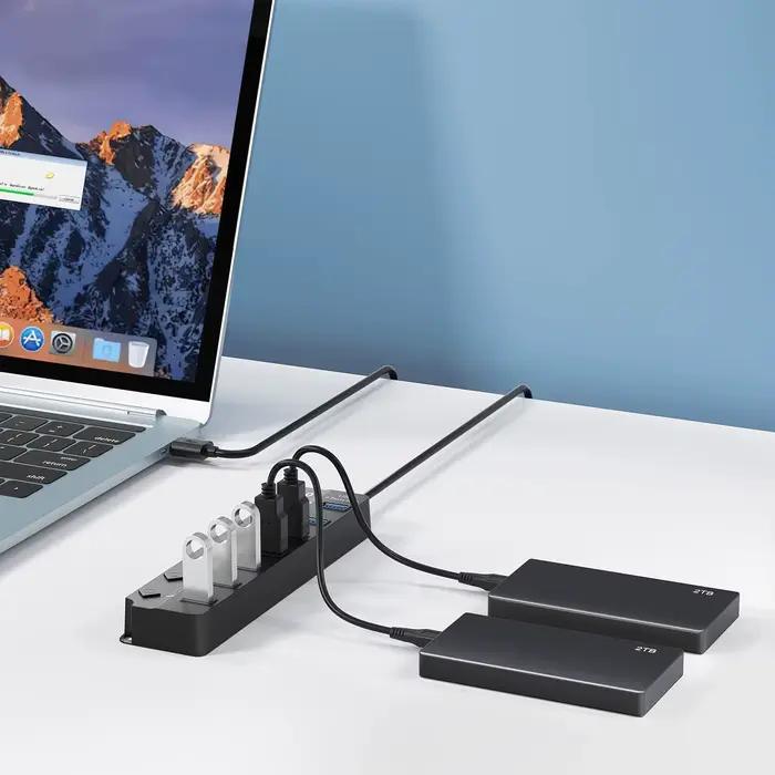 Hub USB 3.0 Hub USB 2.0 Hub répartiteur Multi USB câble de 100 cm de Long extenseur Multiple pour ordinateur portable accessoires PC adaptateur USB