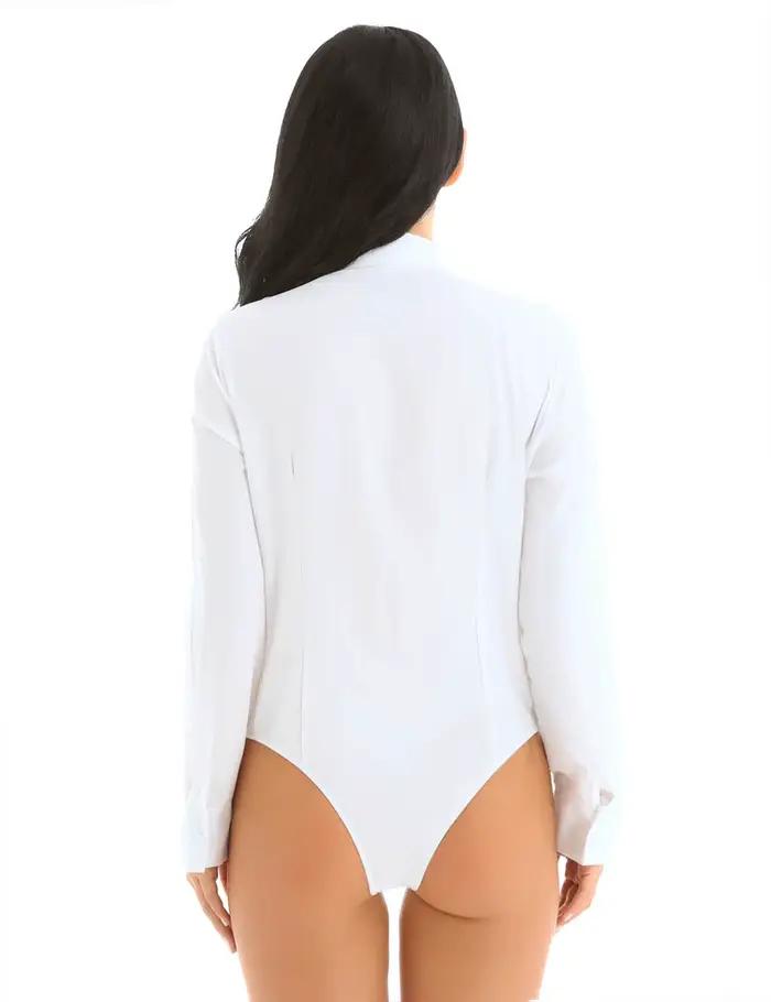 Chemises boutonnées à manches longues pour femmes, body, haut de carrière, chemisier de travail facile d'entretien, pour bureau, occasions formelles d'affaires