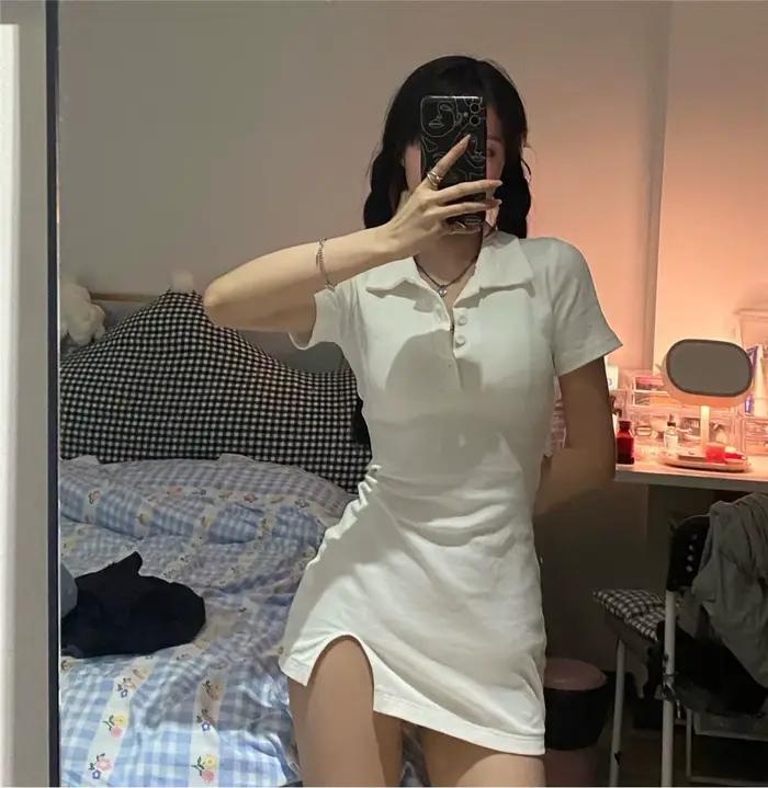 Tenue de Nuit Séduisante pour Femme : Nuisette Sexy, Robe de Nuit, Pyjama, Vêtement de Nuit à Manches Courtes