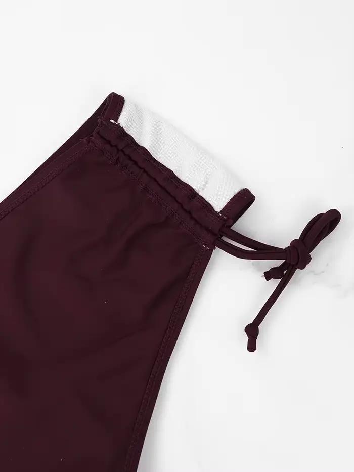 Maillot de bain tanga taille haute pour femmes, bas de Bikini, plage d'été, couleur unie, cordon latéral