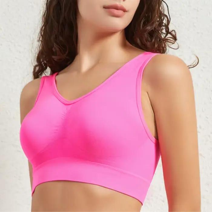 Soutien-gorge push-up sans couture pour femme, bralette de sport, crop top sans armatures, lingerie sexy unie, sans coussinets, respirant, grande taille, soutien-gorge débardeur S-5XL