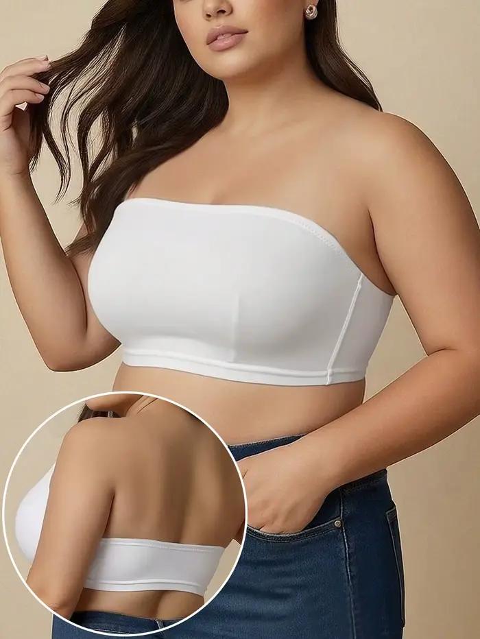 Soutien-gorge bandeau sans bretelles grande taille pour femme, sans couture, antidérapant, sans armatures, maintien anti-affaissement, pour tenues dos nu au quotidien et en soirée