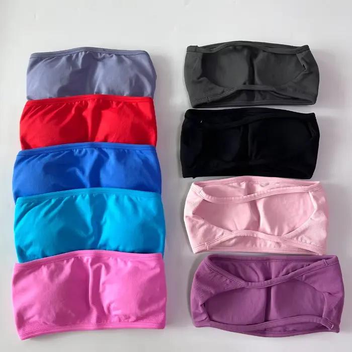 Pericic – soutien-gorge de sport Bandeau à bretelles, dos nu, débardeur de Yoga pour femmes, sans couture, froissé, pour entraînement, Fitness, haut de gymnastique Sexy