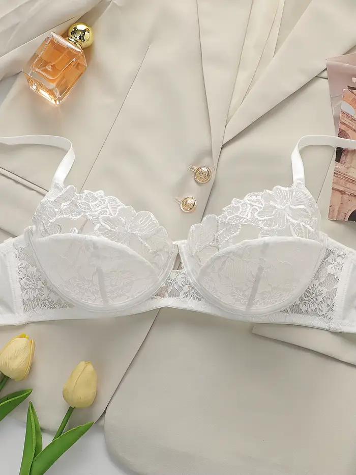 Soutien-gorge sexy en dentelle brodée pour femmes, avec armatures en acier, push-up, bretelles réglables, soutien-gorge confortable MR3553