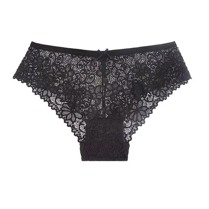 5 pièces/ensemble slips en maille M-2XL culottes en dentelle sous-vêtements transparents Sexy culottes taille basse filles intimes Lingeri