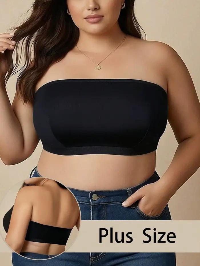 Soutien-gorge bandeau sans bretelles grande taille pour femme, sans couture, antidérapant, sans armatures, maintien anti-affaissement, pour tenues dos nu au quotidien et en soirée