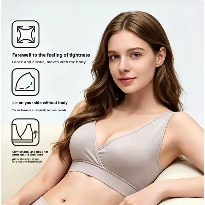 Soutien-gorge d'allaitement fin de grande taille pour femmes enceintes, avec dentelle, respirant, sans trace, réglage du bouton avant pendant la grossesse