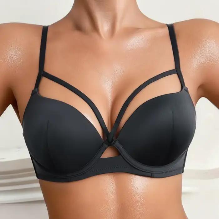 Soutien-gorge imprimé léopard sexy pour femmes, push-up, anti-affaissement, sans armatures, une pièce, pour petites poitrines occasions spéciales