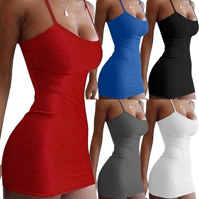 Couleur unie femmes chemise de nuit Sexy sans manches col Scroop vêtements de nuit féminins Spaghetti sangle vêtements de nuit Homewear pyjamas 2025