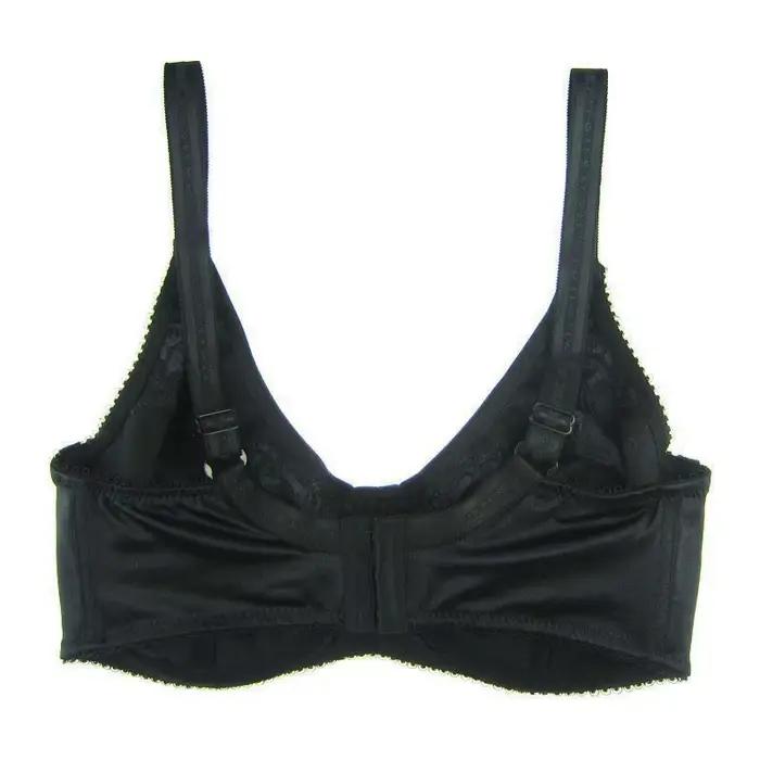 Soutien-gorge brodé en Satin pour femmes, 3 couleurs noir/vert/argent, bonnet Push Up non doublé, grande taille 36 38 40 42 44 46 DD DDD E F