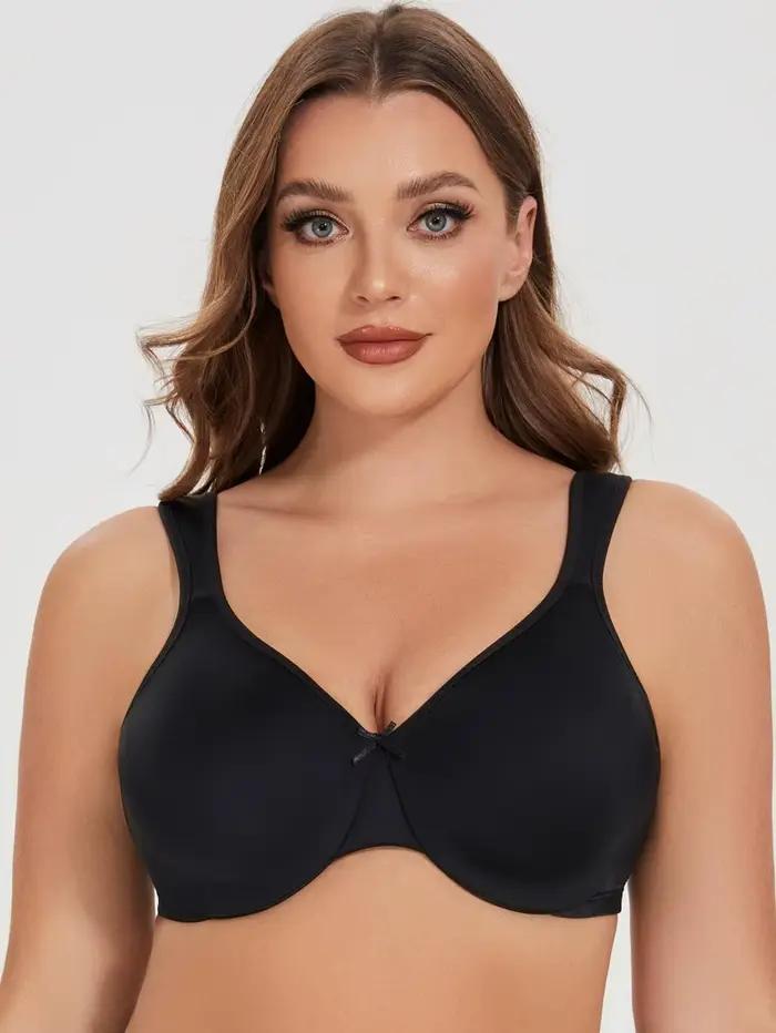 MELENECA Soutien-gorge minimiseur sans couture sans doublure confortable grande taille à armatures pour femme