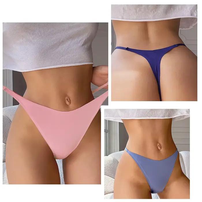 Giczi culotte femme string femme sous-vêtements sans couture Lingerie Sexy culotte Bikini pour femme string tongs XXL grande taille Tanga