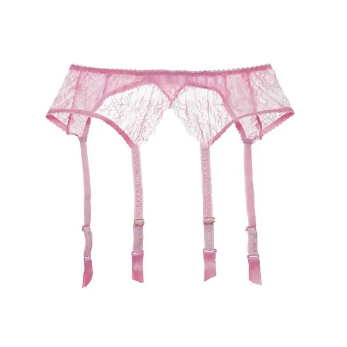 Lingerie sexy pour femme, porte-jarretelles en dentelle transparente, sous-vêtements exotiques, ceinture de taille réglable à double rangée de boutons pour bas