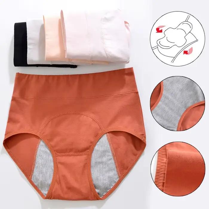 Bavlněné menstruační kalhotky, vysoký pas, menstruační prádlo