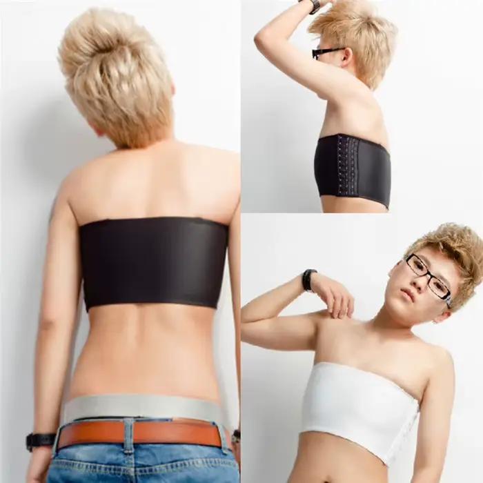 Tomboy-Soutien-Gorge Intime Crop Les Lesbiennes Slim Chest Breast Binder, Précieux Top Undershirt, Boob Tube Top, Banrib Strapless